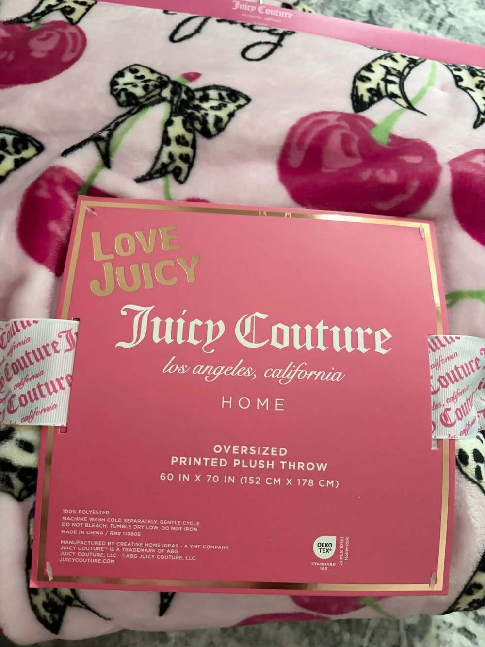 Juicy Couture Pink Cherry & Leopard Bow